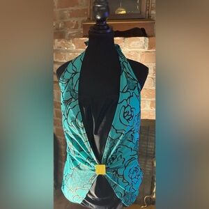 Carol Wior Chic Floral Halter One Piece Swimsuit